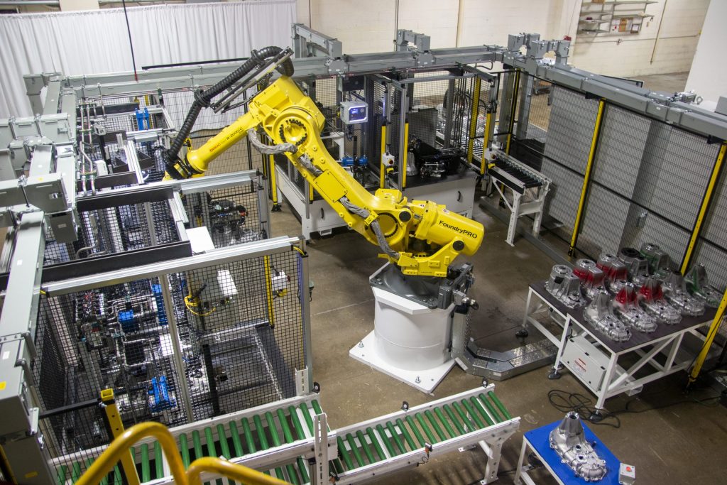 Image of robotic part handling from +Vantage Corporation