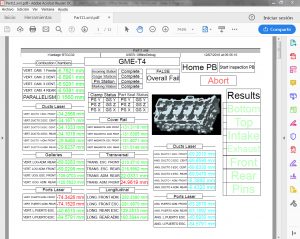 Screen shot of +Vantage real-time gage controlled software for process control